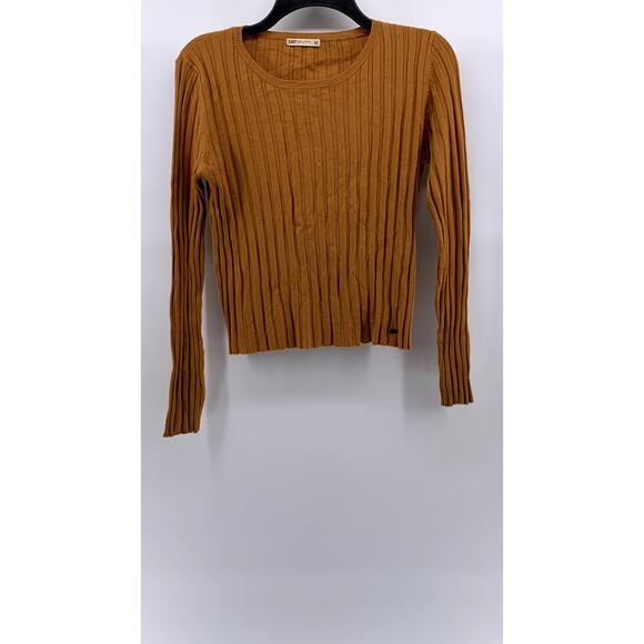 EXIT Urban & Vintage Women's Burnt Orange Ribbed Crewneck Long Sleeve Top SZ M - Picture 1 of 10